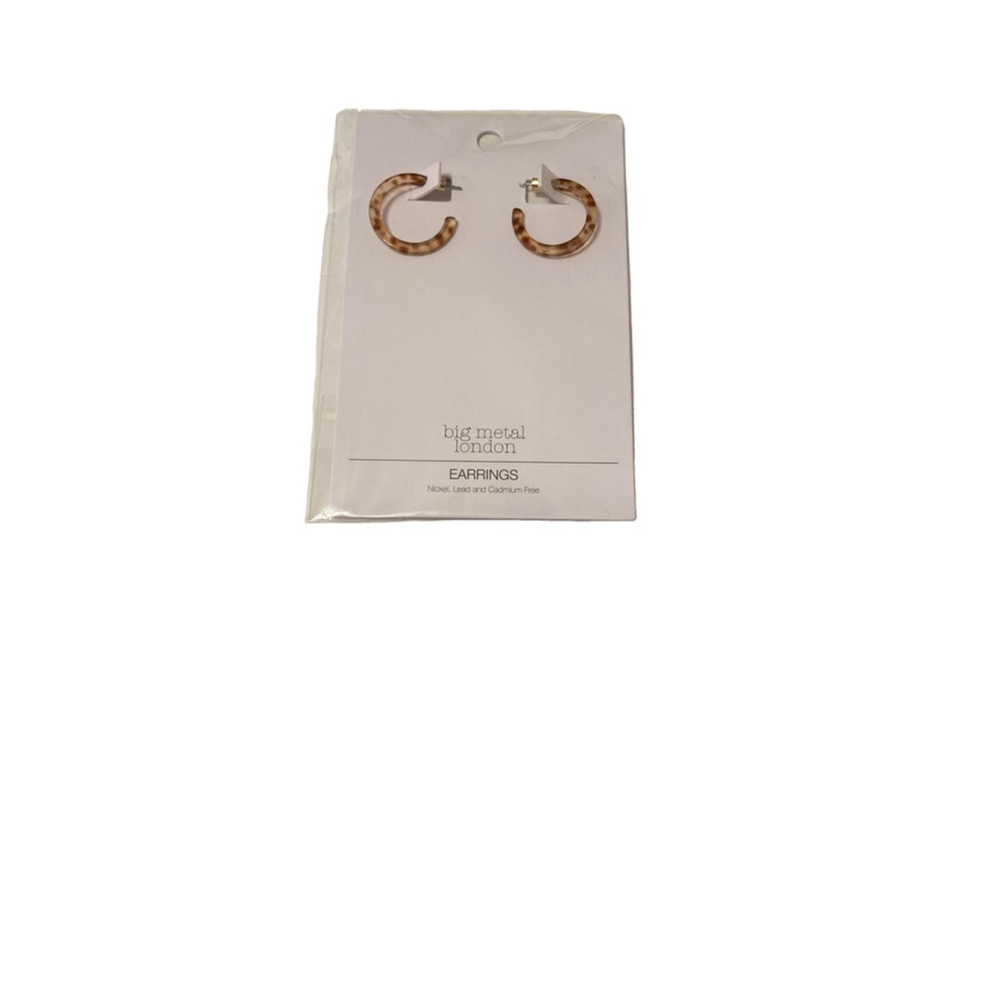 Big Metal London Tortoise Print Hoops